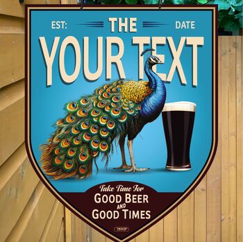 The Peacock Inn, Personalised Bar Sign, 6 of 12