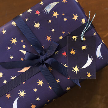 'Starry Night' Pack Of Luxury, Recycled Wrapping Paper, 3 of 9