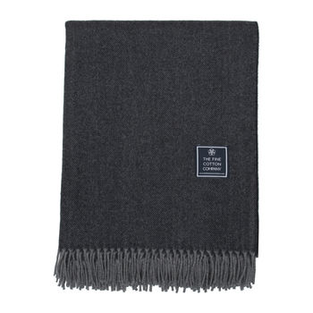 Kendal Long Supersoft Merino Wool Herringbone Blanket, 10 of 12