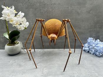 Huge Spider Garden Ornament 35cm Distressed Rusty Metal, 10 of 12
