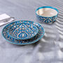 G Decor Tulipani Blue Hand Painted Ceramic Tableware Collection Floral Plates And Bowls, thumbnail 1 of 8