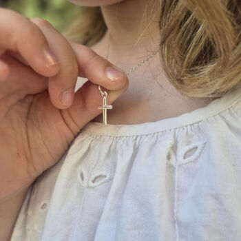 Children's Baptism Christening Or Holy Communion Sterling Silver Cross Necklace Gift, 4 of 8