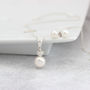 White Pearl Pendant With 6mm Stud Set, thumbnail 3 of 11
