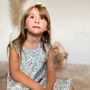 Girls Cotton Nightie Blue Cosmic Moon And Star Print, thumbnail 3 of 6