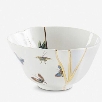 Hand Painted Kintsugi Porcelain Bowl, 4 of 5