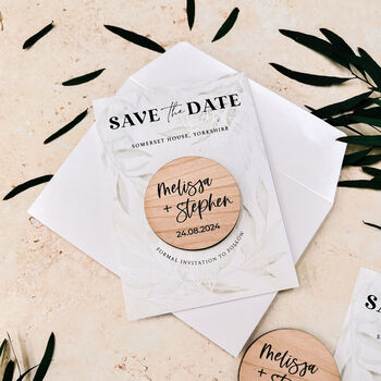 Save The Date Magnet With Botanical Cards, 3 of 9