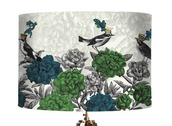 Blooming Birds Blue And Green Lampshade, 4 of 6