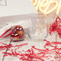 Bows And Hearts Valentine's Or Anniversary Stemless Glass With Red Heart Gift Set, thumbnail 2 of 7