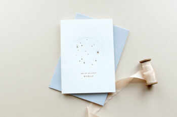 'You Are My Whole World' Gold Foil Greetings Card, 2 of 2