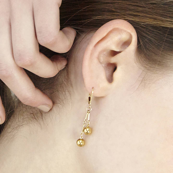 Dolly Gold Fill Dangle And Sphere Earrings, 1 of 3