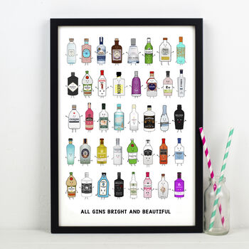 'All Gins Bright And Beautiful' Gin Montage Print, 2 of 3