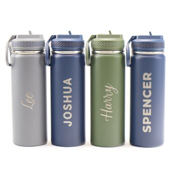 Personalised Stainless Steel 600ml Water Bottle, 5 of 6