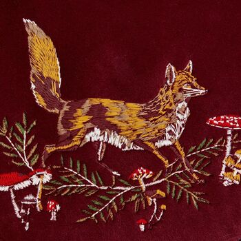 Fable Fox And Mushroom Embroidered Saddle Bag, 5 of 7