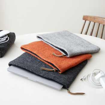 Fair Trade Eco Zip Felt Document Pouch Laptop Sleeve, 2 of 12