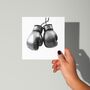 Boxing Gloves – Hand Drawn Sports Greeting Card Illustration, thumbnail 1 of 6