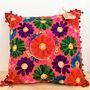 Hand Embroidered Flower Cushion Cover, thumbnail 2 of 11
