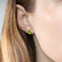 Peridot Gemstone Stud Earrings, thumbnail 2 of 6