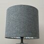 Enid Roan Blue Tweed Floral Lined Lampshades, thumbnail 4 of 10