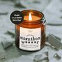 Marathon Runner Gifts, Funny Smells Like A Marathon Candle With Matches, thumbnail 2 of 11