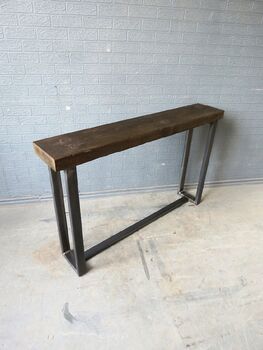 Industrial Reclaimed Custom Hall Console Side Table 393, 2 of 5