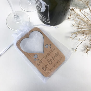 Personalised Just Married Wine Bottle Label, 8 of 12