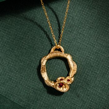 Garnet Semi Precious Gemstone Eternity Necklace, 6 of 8