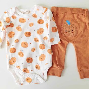 1st Halloween Baby Pumpkin Outfit, 3 of 7