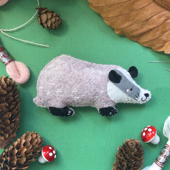 Sew Your Own Basil The Badger Felt Sewing Kit, 2 of 8