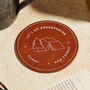 'Let's Go Adventuring' Personalised Leather Coaster, thumbnail 1 of 4