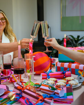 Colourful Pink And Maroon Stripe Christmas Crackers, 7 of 7