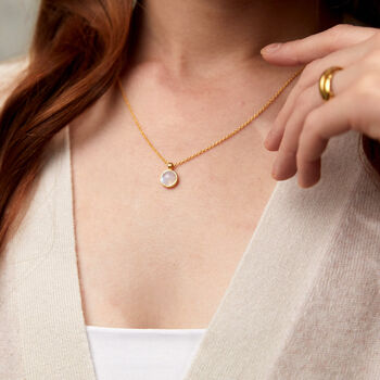 Lulea Moonstone And Gold Plated Necklace, 2 of 5