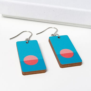 Sunset Wooden Dangle Earrings, 3 of 7