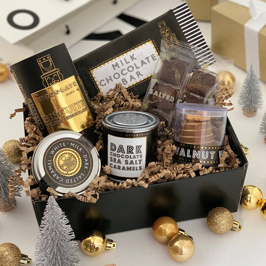 mens christmas chocolate gift hamper by the chocolate gift company