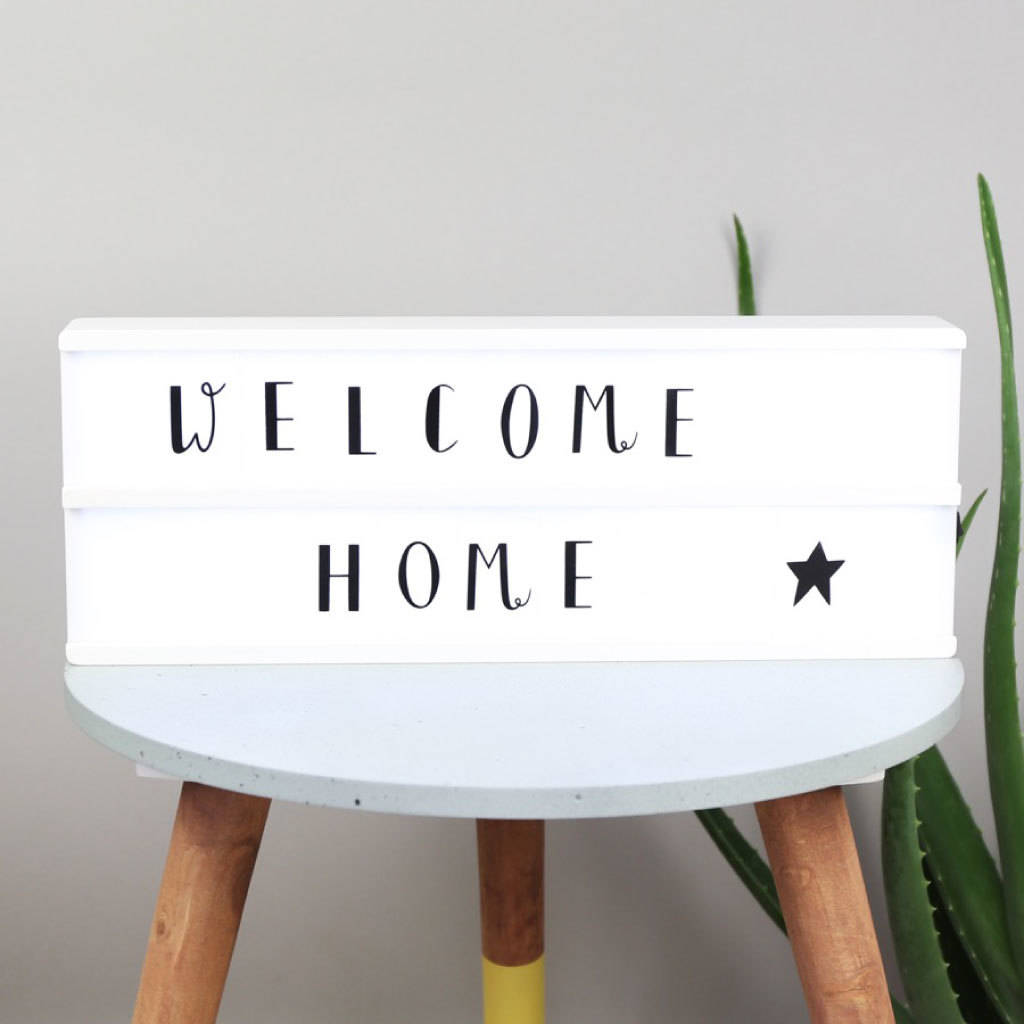 a4 wooden led light box with letters by lisa angel