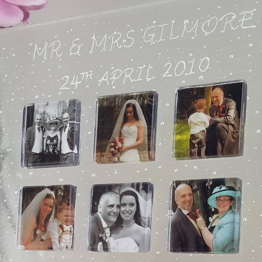 Personalised Wedding Glass Photograph Display Frame By Martasha Personalised Wedding Glass Photograph Display Frame