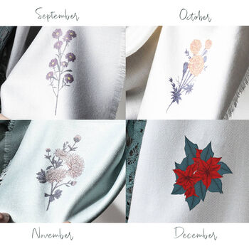 Personalised Choose Your 'Birth Flower' Scarf, 9 of 12