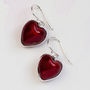 Heart Earrings In Silver And Murano Glass, thumbnail 12 of 12