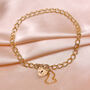 9ct Solid Gold Curb Heart Padlock Charm Bracelet, thumbnail 2 of 2