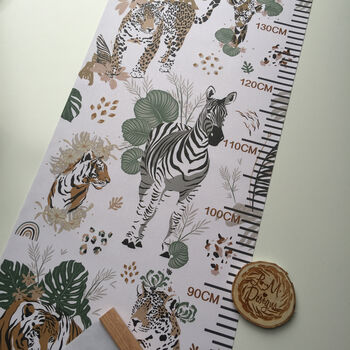 Personalised Jungle Animal Print Height Chart, 3 of 6