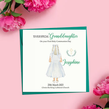 Granddaughter 1st Holy Communion Card, 2 of 6