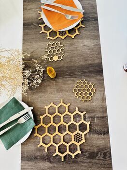 Eco Honeycomb Set Of Coasters And Placemats, 3 of 3
