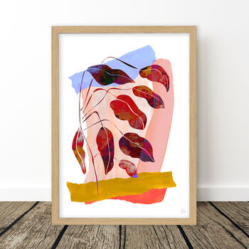 Vibrant Abstract Leaf Collage Art Print, 5 of 7