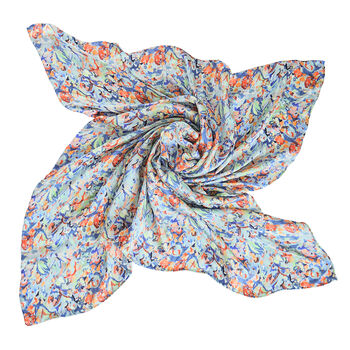 Flower Field Large Square Silk Scarf, 2 of 6