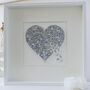 Framed Silver Wedding Anniversary Butterfly Heart Artwork, thumbnail 1 of 4