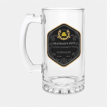 Personalised Pint Glass Tankard, Beer Gift For Dad Or Grandad, 4 of 4