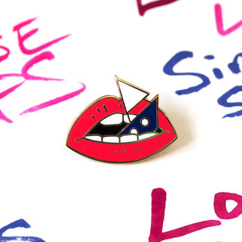 Loose Lips Sink Ships Enamel Pin Badge, 2 of 8