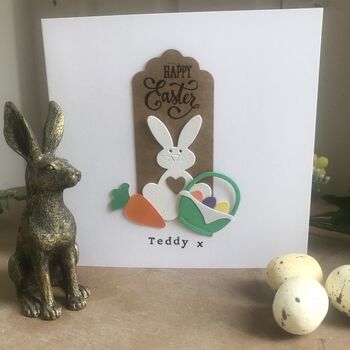 Personalised Bunny With Heart Easter Card, 4 of 7