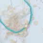 Beaded Choker Necklace Featuring Turquoise Beads And A Faux Pearl, thumbnail 2 of 2