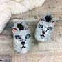 Personalised Snow Leopard Baby Shoes, thumbnail 2 of 4