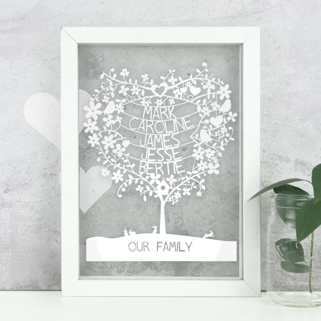 Personalised Family Tree Paper  Cut By The Portland Co 